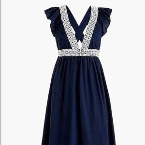 J. Crew Ruffle deep V-neck beach dress